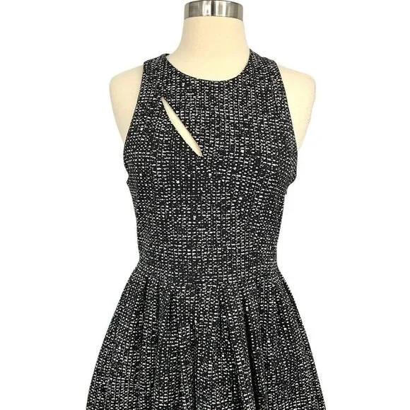 Cinq a Sept Pandora Cocktail Dress Size 6 Sleeveless Black Cutouts Pockets - Picture 2 of 15